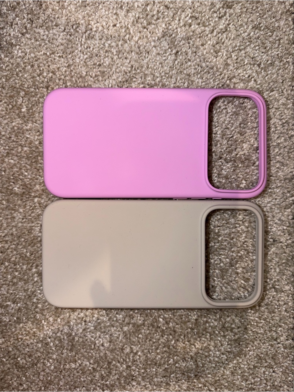 Purple/ Pink & Beige Silicone iPhone 17 Pro Max Silicone Case Duo